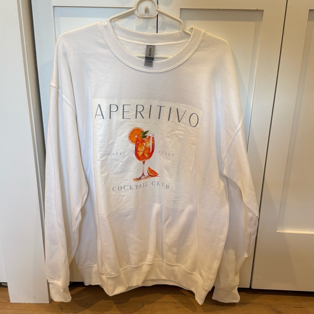 Aperol Spritz Capri Italy Sweatshirt Size L White